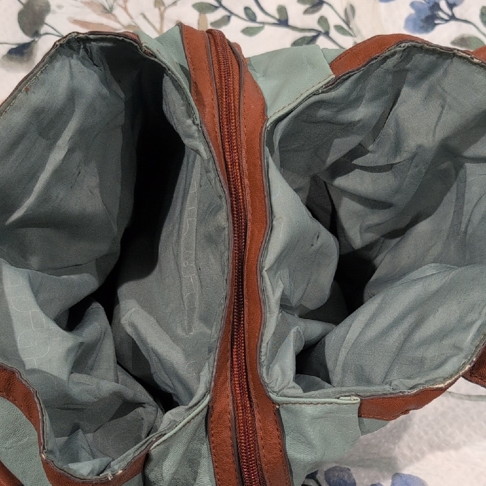 Rosetti Green and Brown Shoulder Bag with Leather Trim - Picture 4 of 4